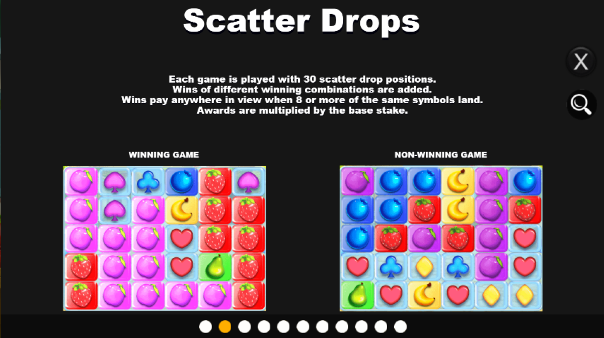 Cute Fruits slot scater drops feature