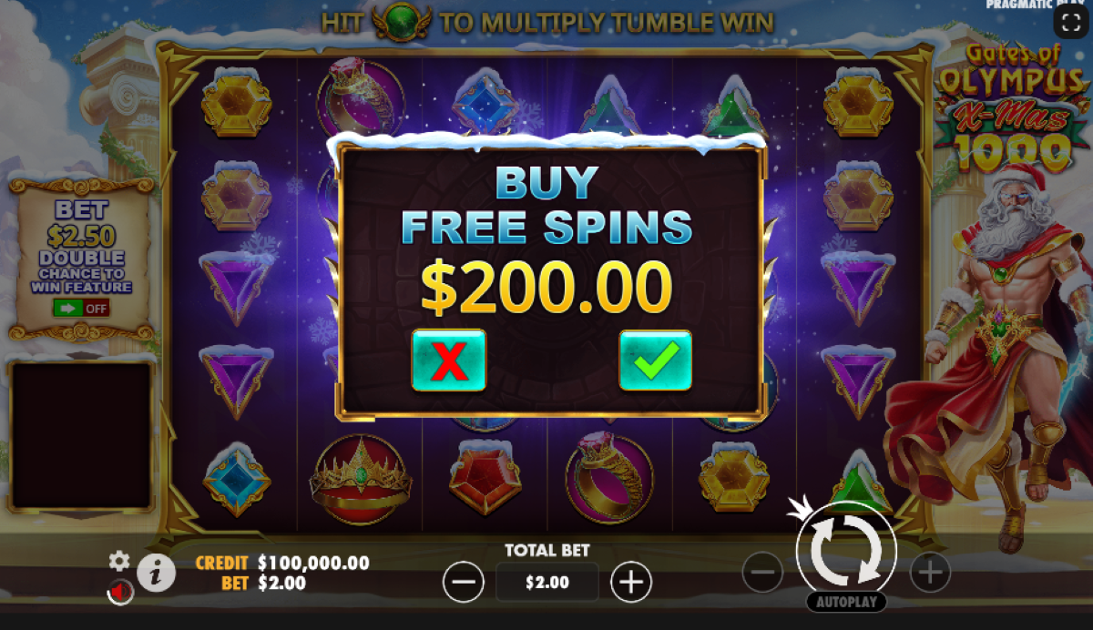 Gates of Olympus Xmas 1000 buy free spins feature