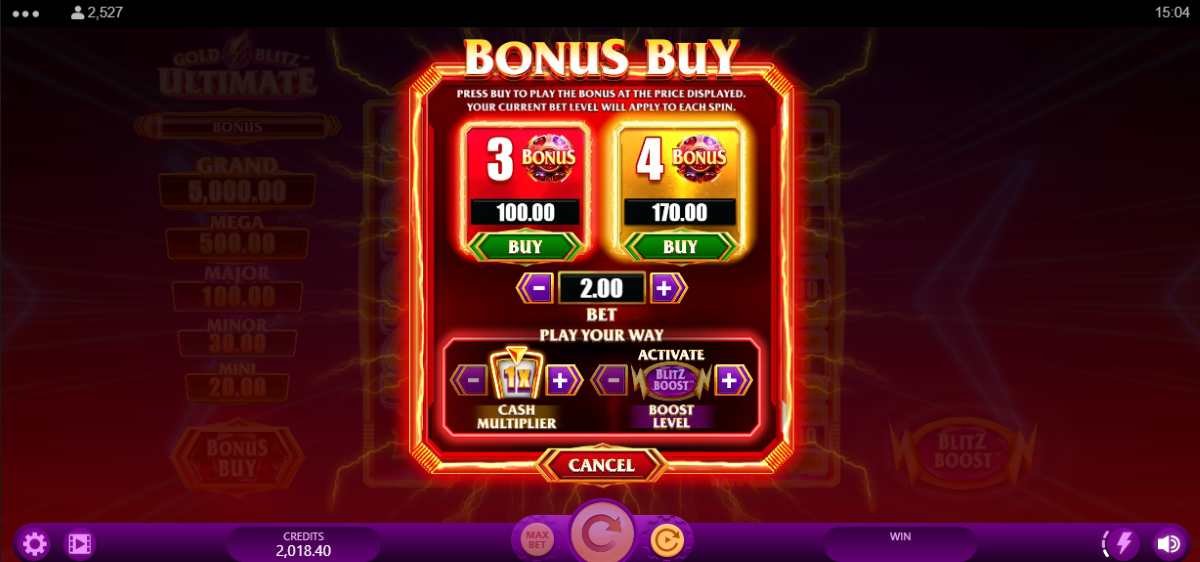 Gold Blitz Ultimate slot bonus buy feature