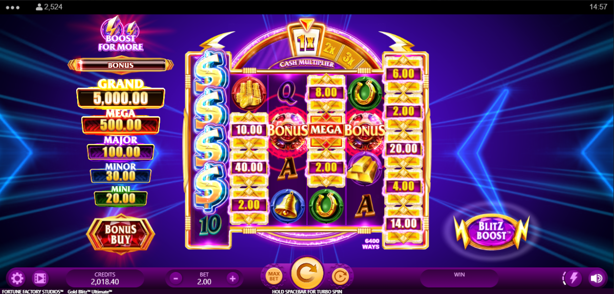 Gold Blitz Ultimate slot main game