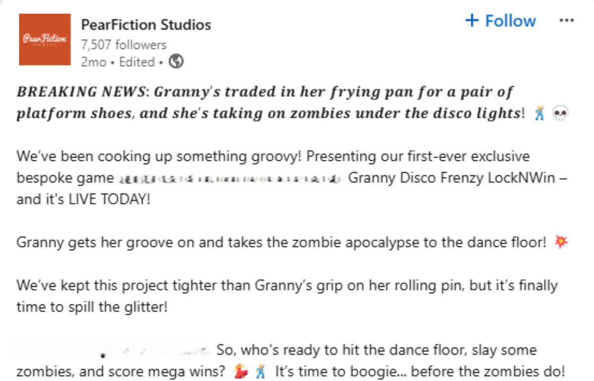 Granny Disco Frenzy pearfiction comments