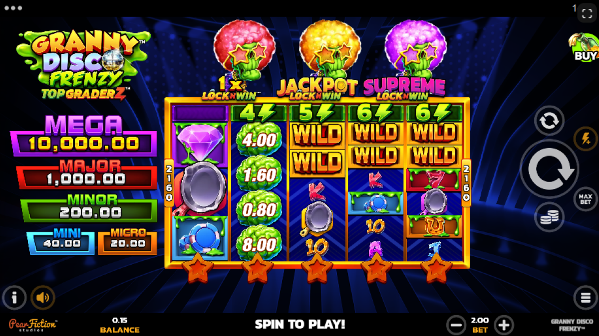 Granny Disco Frenzy slot main game