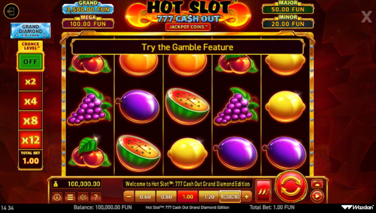 Hot Slot 777 Cash Out Grand Diamond Edition slot base game