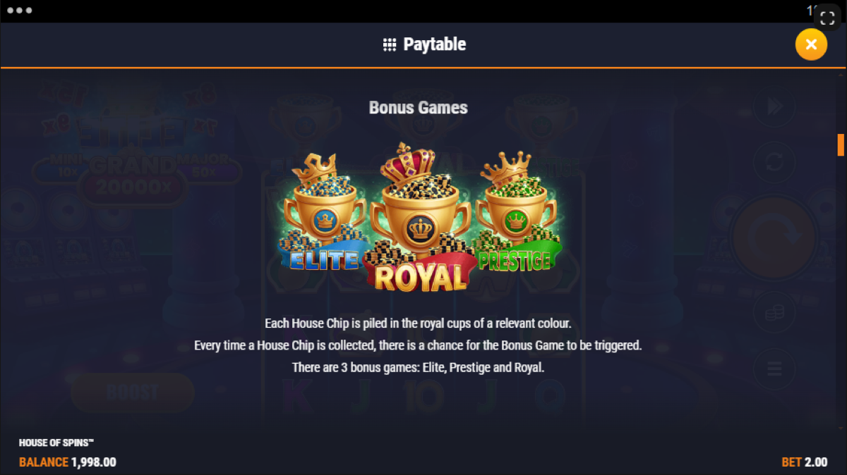 House of Spins bonus games