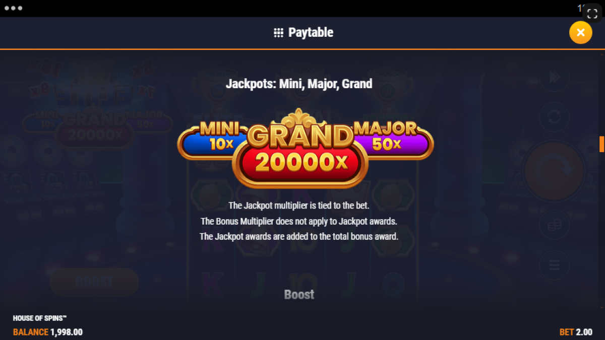 House of Spins jackpots
