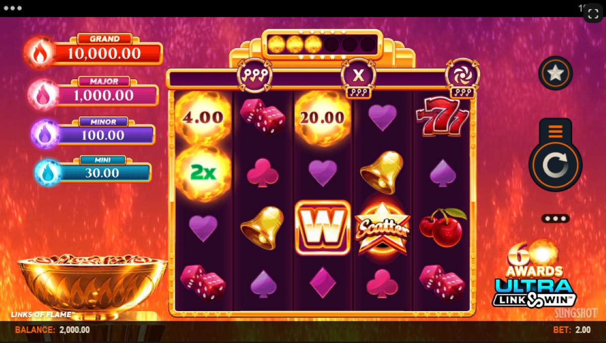Links of Flame slot base game