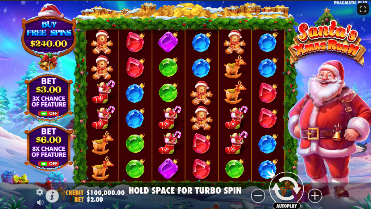 Santa's Xmas Rush slot base game