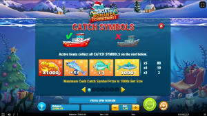 Boat Bonanza Christmas Slot main game catch symbols
