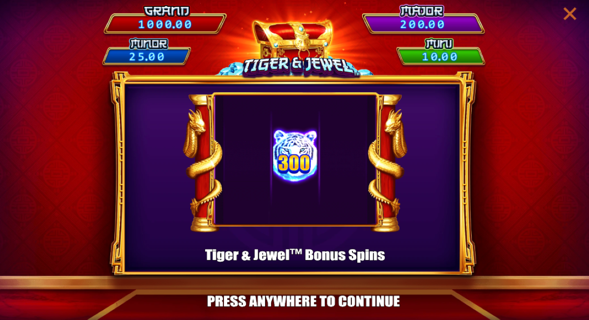 Tiger & Jewel slot jewel and tiger bonus feature