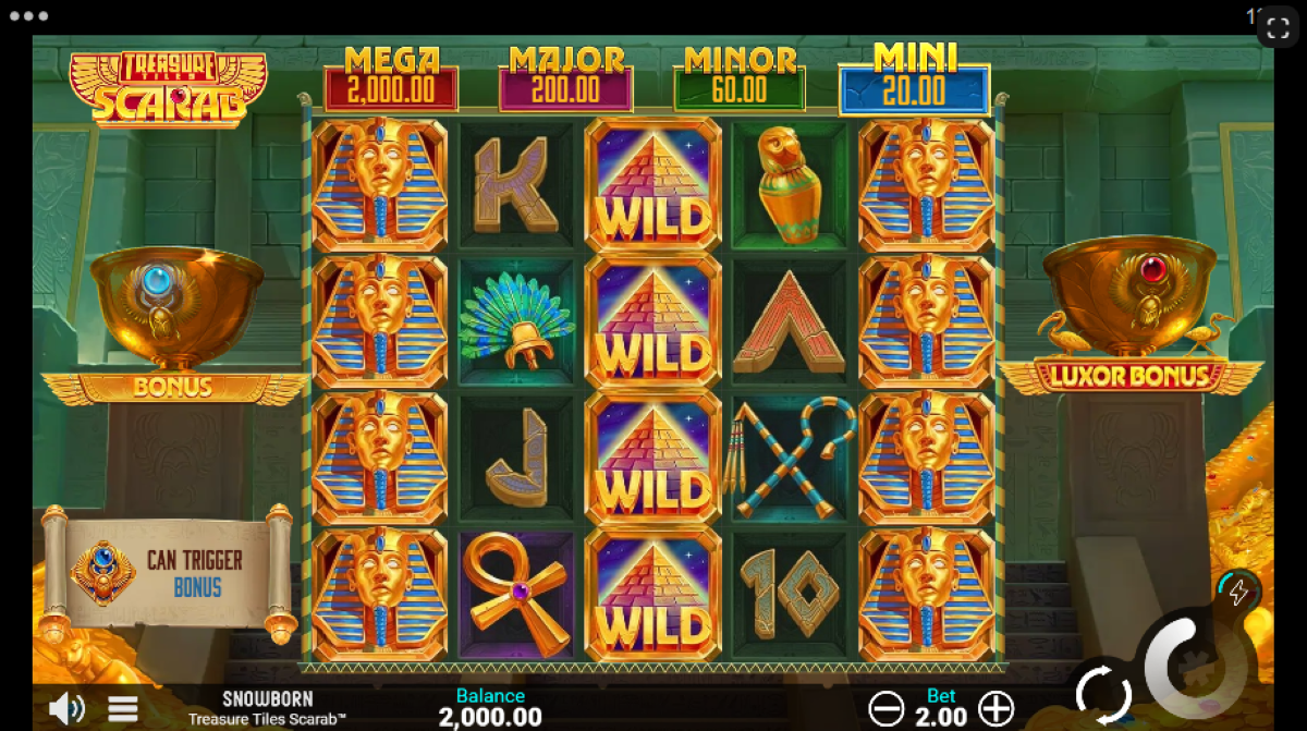 Treasure Tiles Scarab slot base game