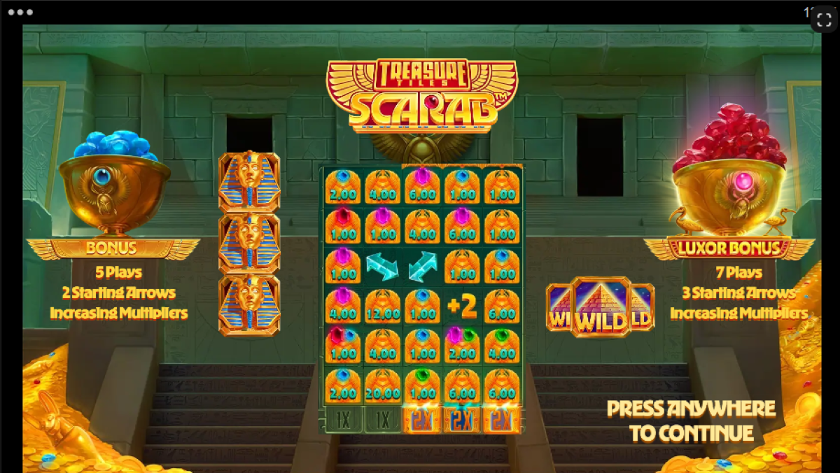 Treasure Tiles Scarab slot features