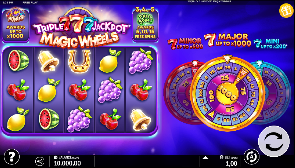Tripple 777 Jackpot - Magic Wheels slot main game