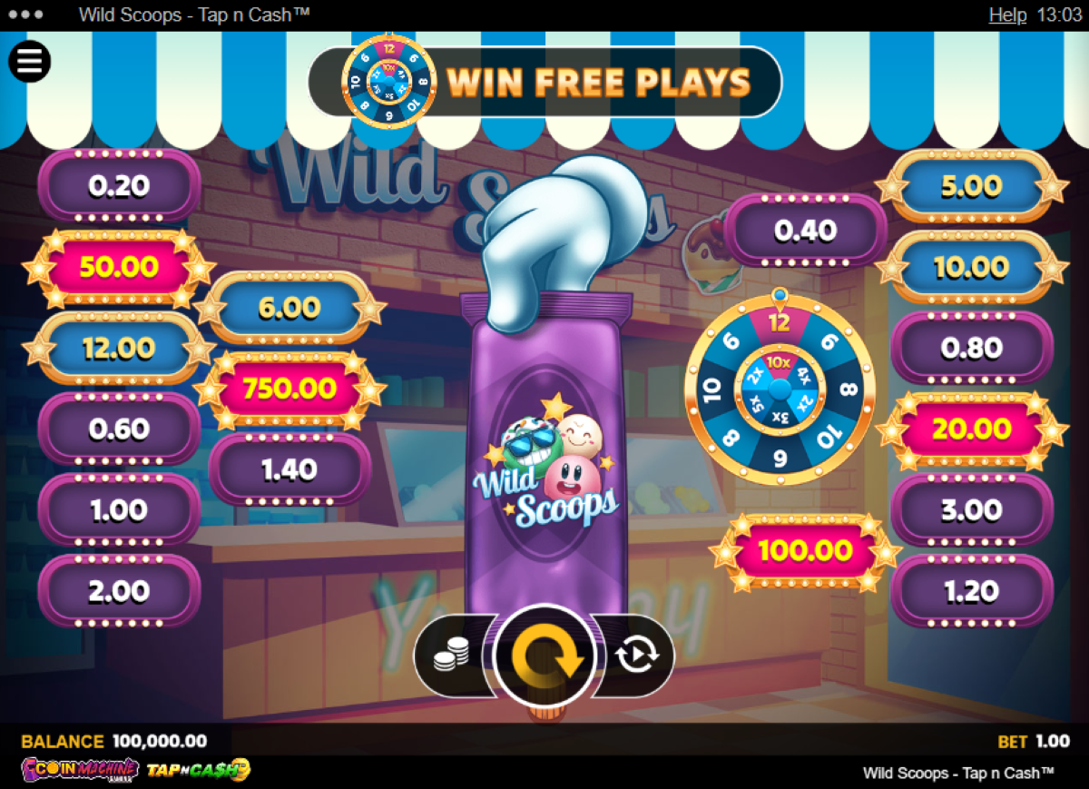 Wild Scoops - Tap n Cash slot base game