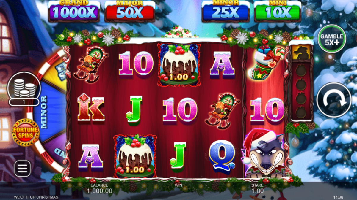 Wolf It Up Christmas slot main game