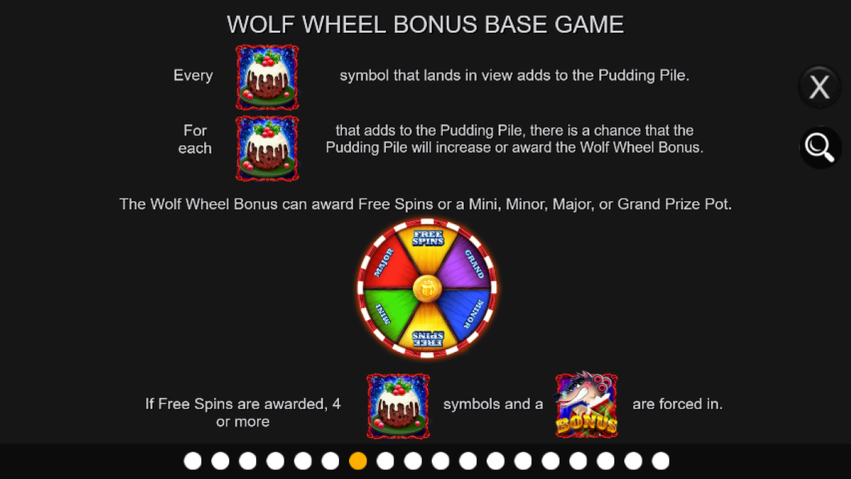 Wolf It Up Christmas slot wolf wheel bonus game feature