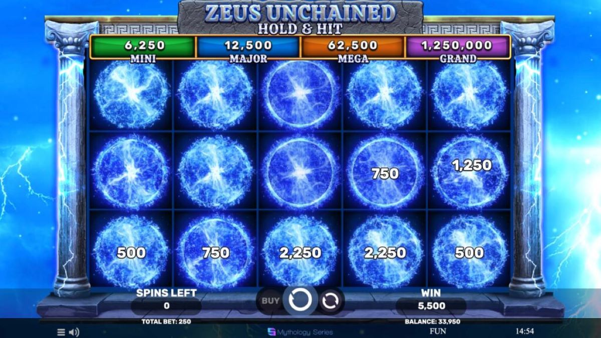Zeus Unchained - Hold & Hit hold and hit Bonus