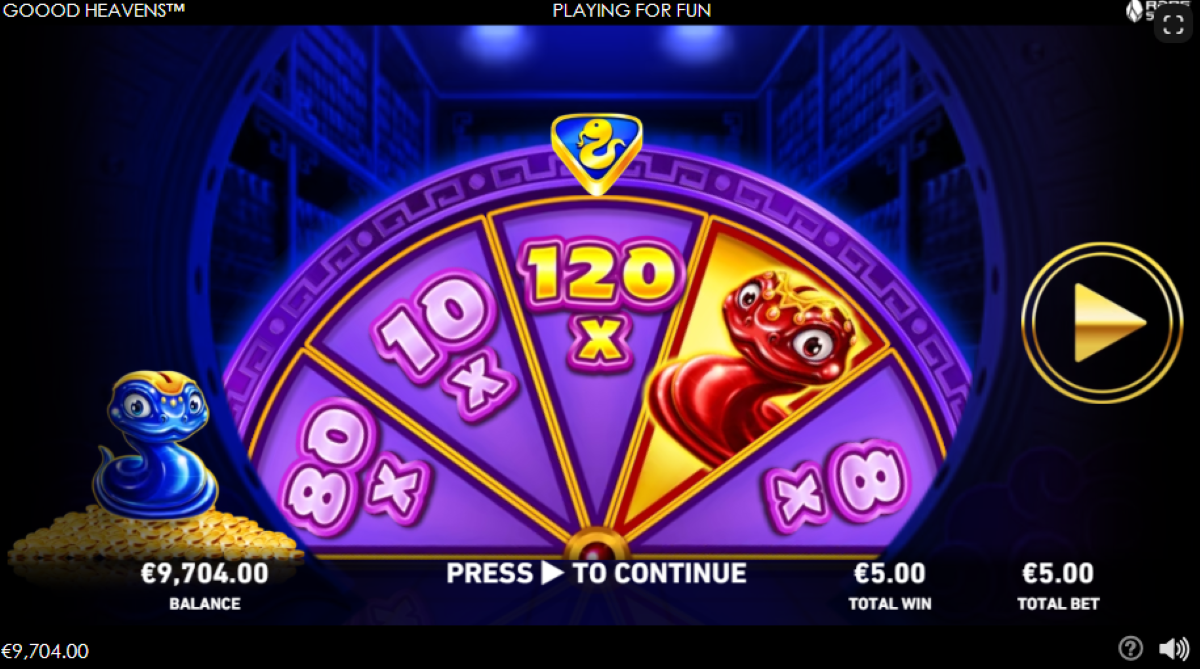 Goood Heavens slot blue coin feature