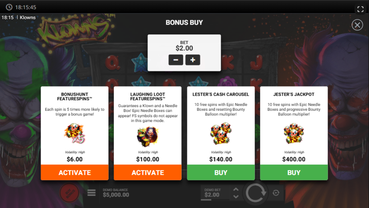 Klowns slot binus buy feature