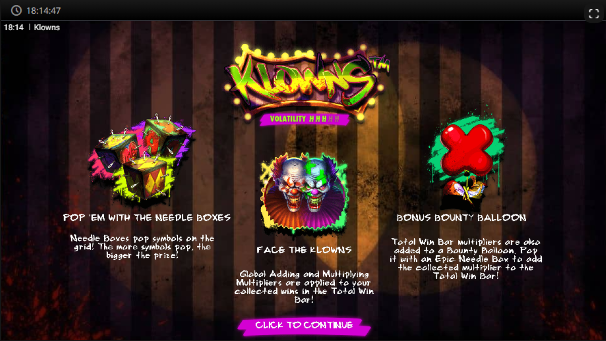 Klowns slot features