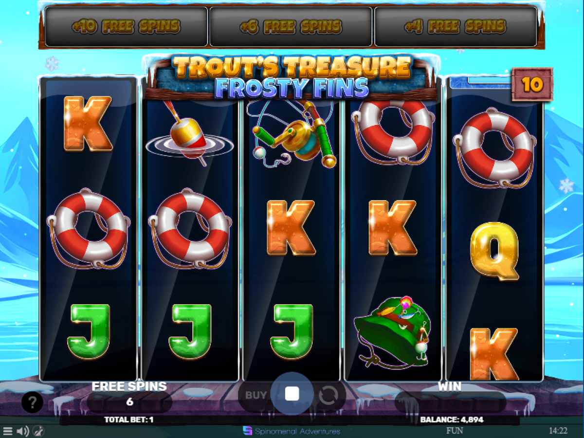 Trout's Treasure - Frosty Fins slot free spins feature