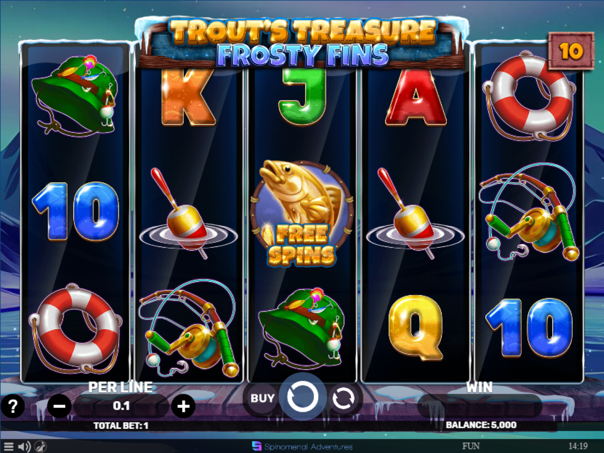 Trout's Treasure - Frosty Fins slot main game