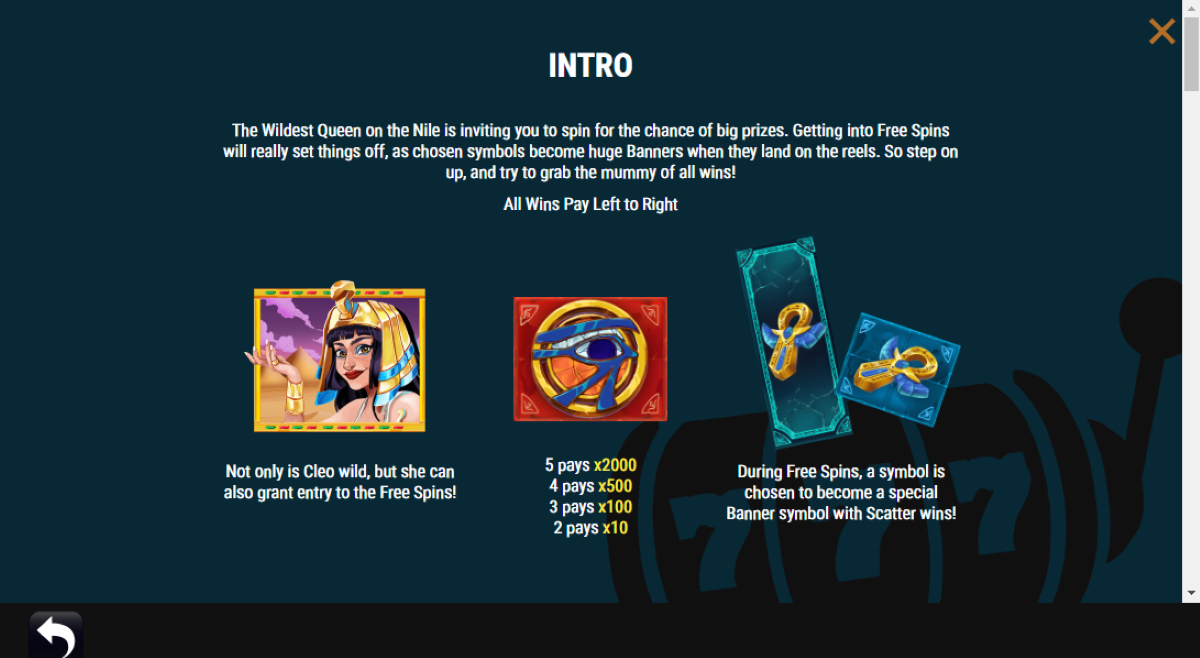 Wild Cleopatra slot game features