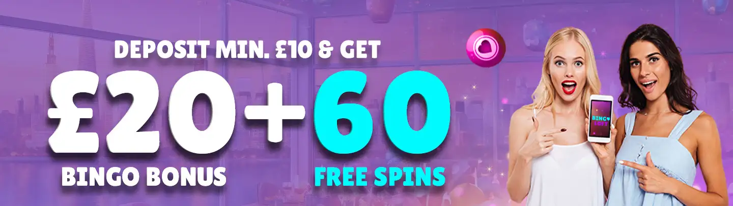 Deposit Min. £10 & Get £20 + 60 Free Spins on 1st Deposit