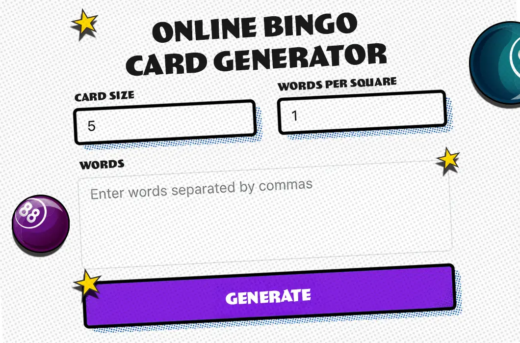 Online bingo card generator
